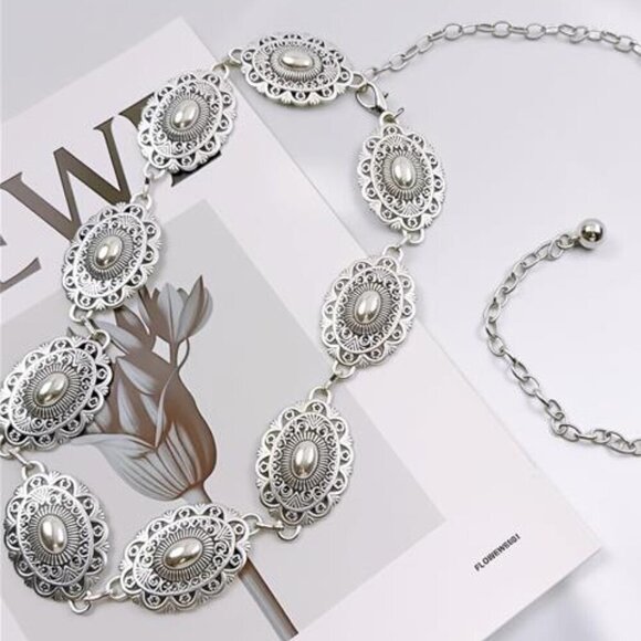 Western Jewelry Set Camila Cowgirl Accessories: Concho Belt, Necklace, Bracelet main image 8